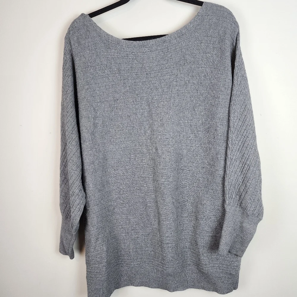 Chico's grey sweater size 3 / XL soft cozy 2 % cashmere